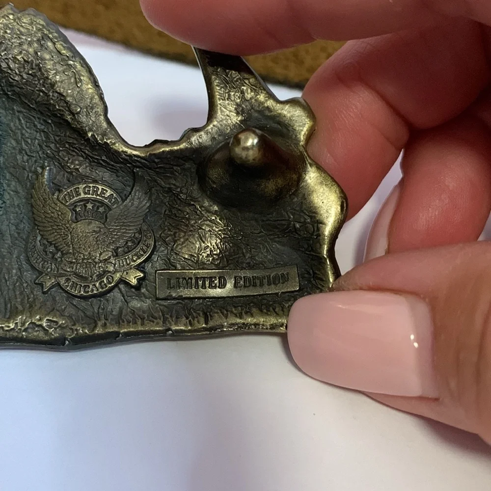 Vintage Brass Fish Belt Buckle 1976 Numbered